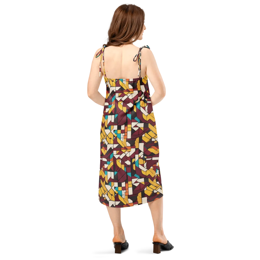 Carmine Circuit on Slip Dress — Back