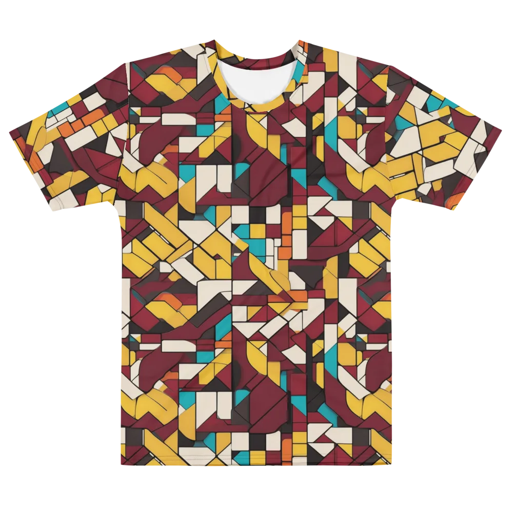 Carmine Circuit on Men's Cotton Crew Neck T-Shirt — Front