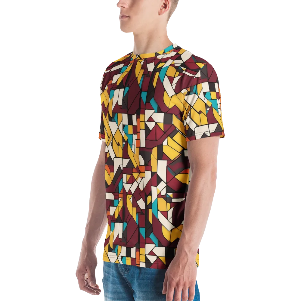 Carmine Circuit on Men's Crew Neck T-Shirt — Left