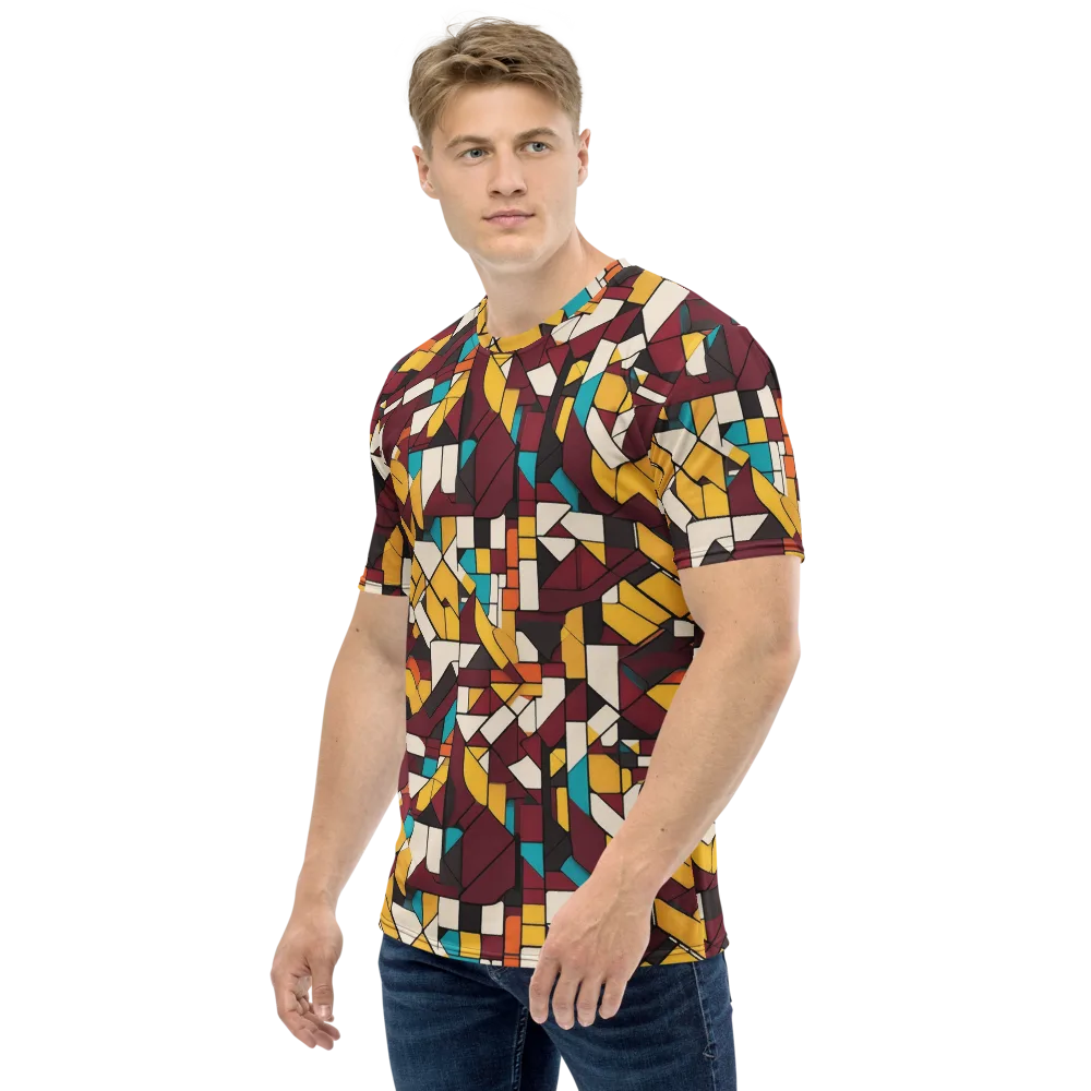 Carmine Circuit on Men's Crew Neck T-Shirt — Left