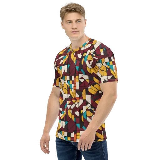 Carmine Circuit on a Men's Crew Neck T-Shirt