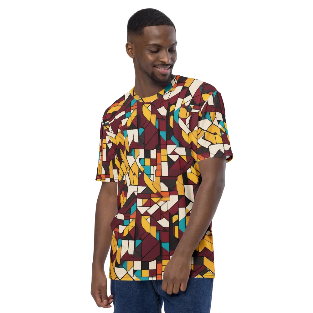 Carmine Circuit on Men's Crew Neck T-Shirt — Left