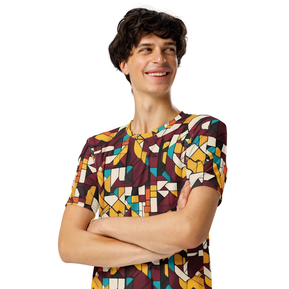 Carmine Circuit on Men's Crew Neck T-Shirt — Left Front
