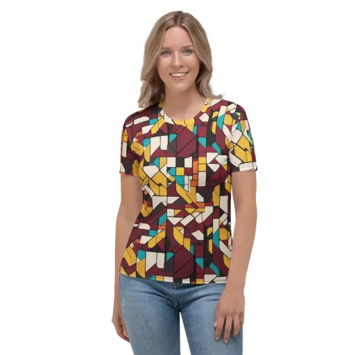 Carmine Circuit on a Women's Crew Neck T-Shirt