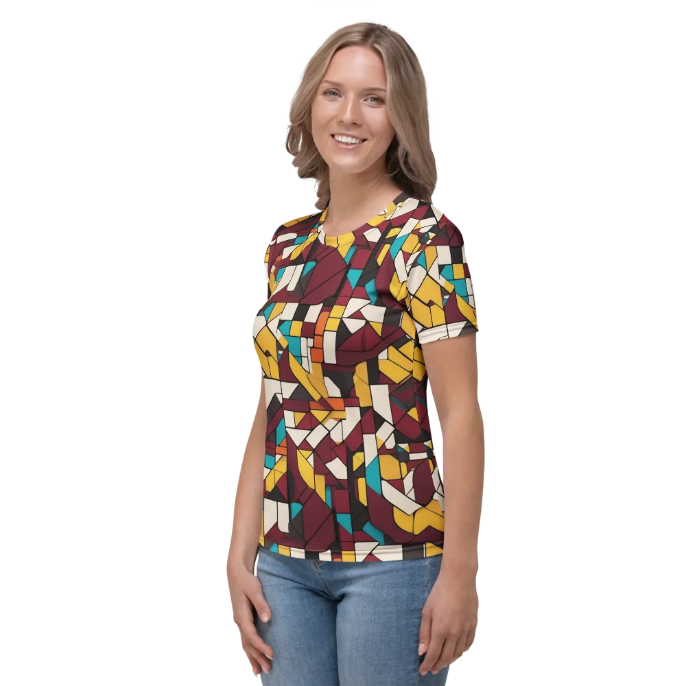 Carmine Circuit on Women's Crew Neck T-Shirt — Left
