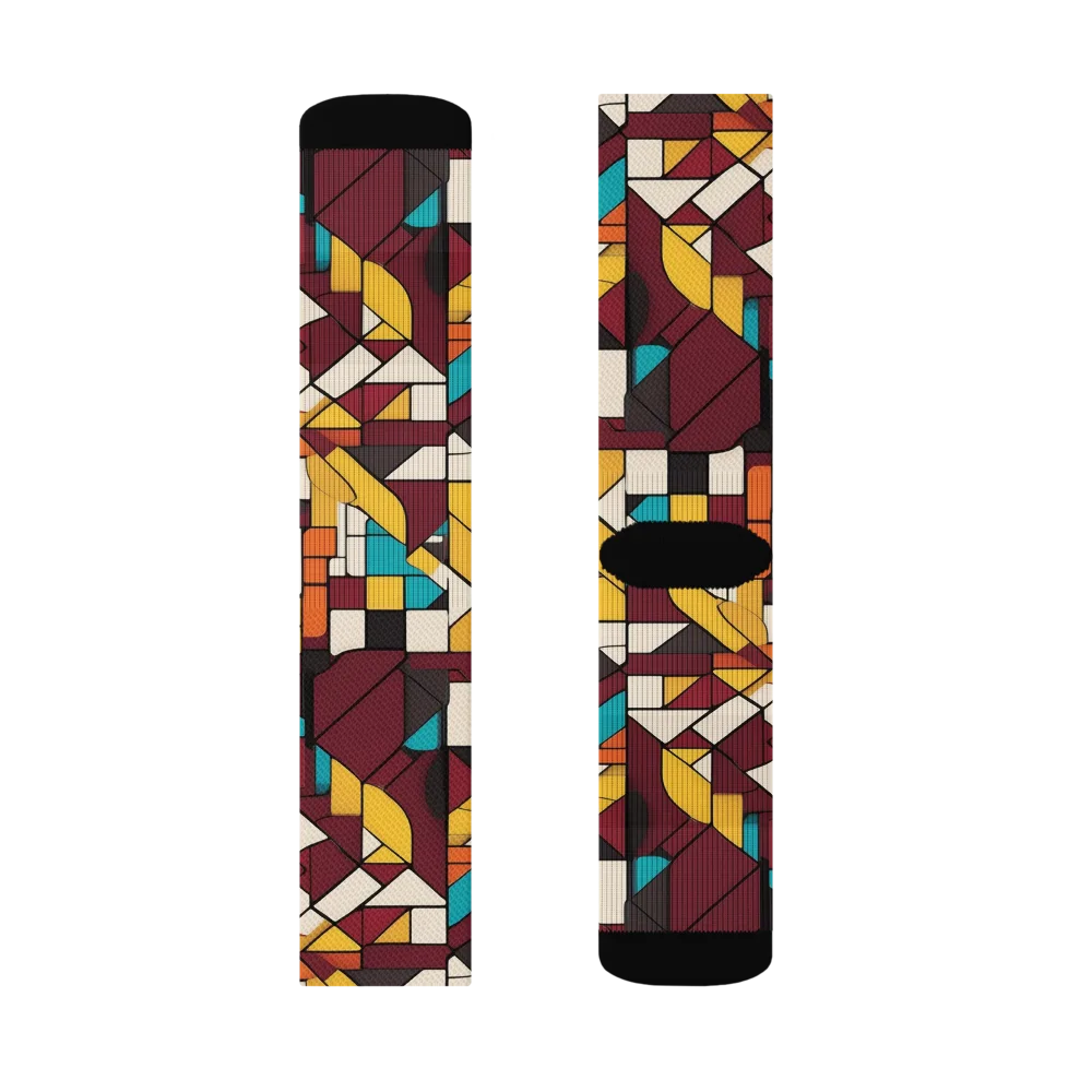 Carmine Circuit on Socks — Left Sock