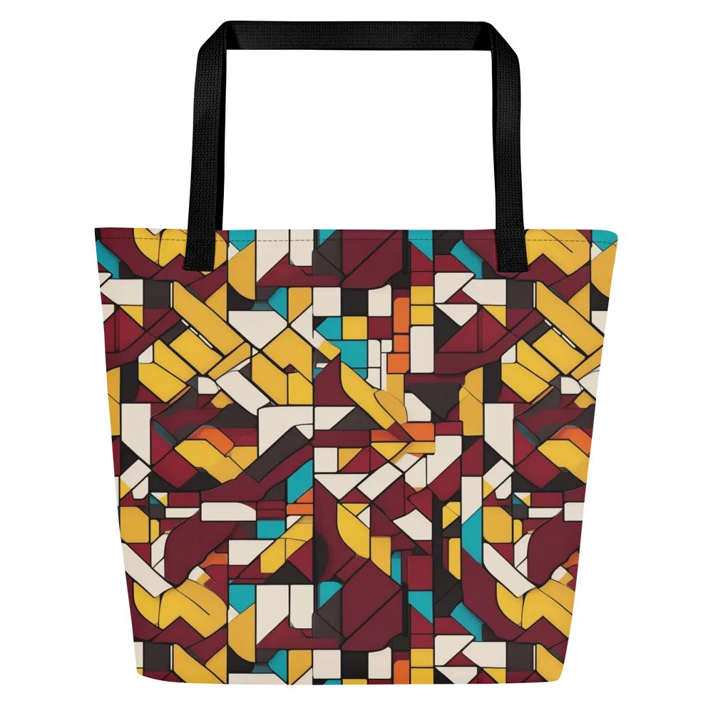 Carmine Circuit on Large Tote Bag W/ Pocket — Front