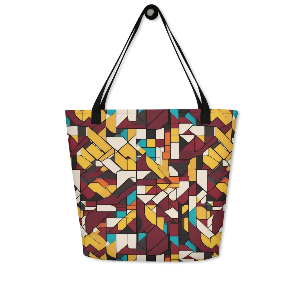 Carmine Circuit on Large Tote Bag W/ Pocket — Front