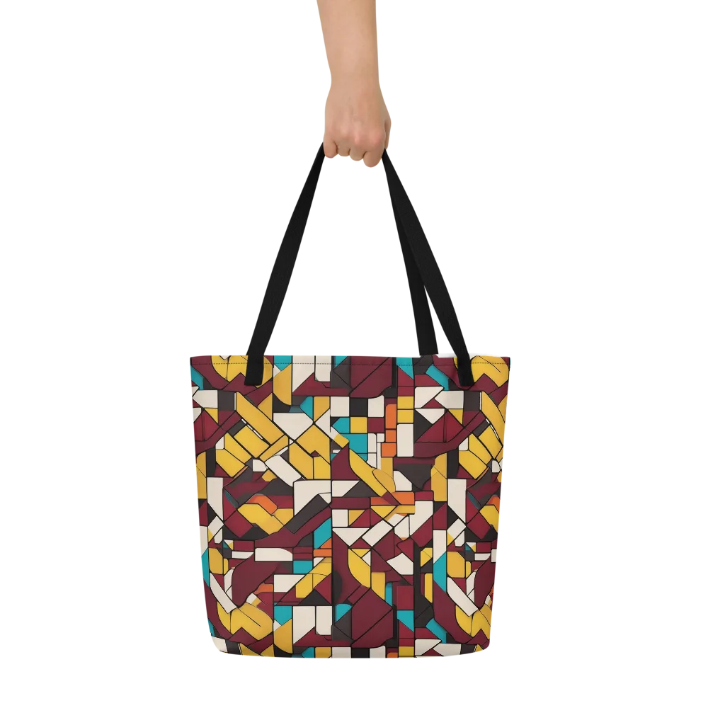 Carmine Circuit on Large Tote Bag W/ Pocket — Front
