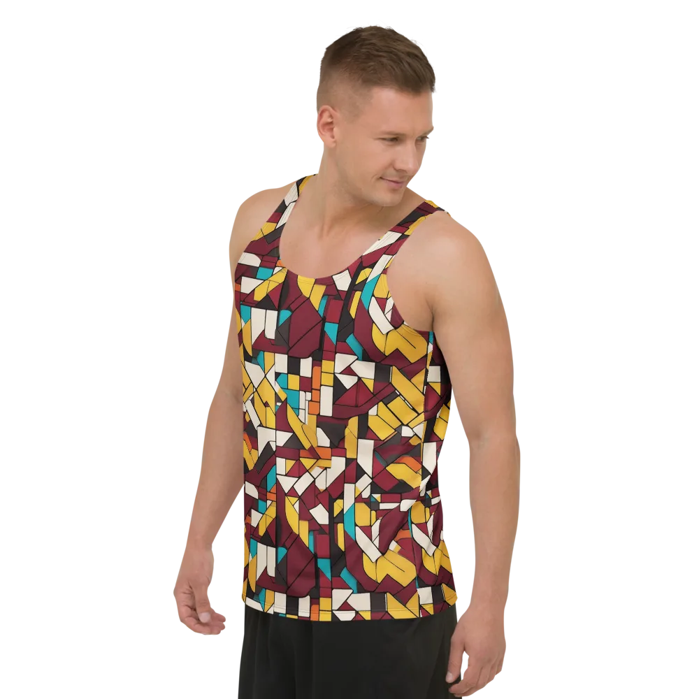 Carmine Circuit on Men's Tank Top — Left Front