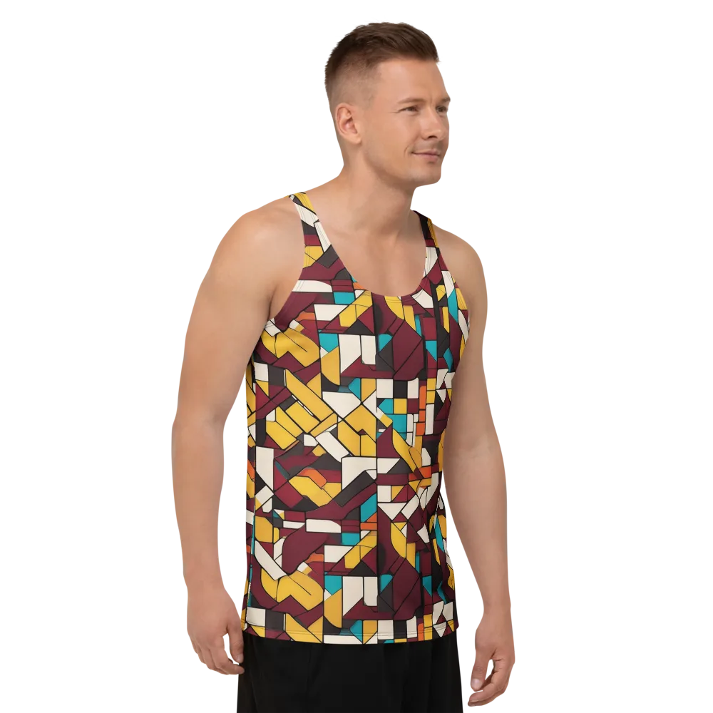 Carmine Circuit on Men's Tank Top — Right Front
