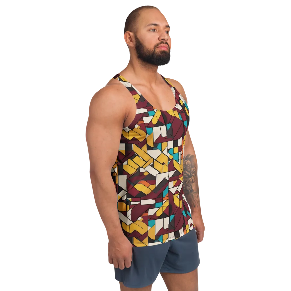 Carmine Circuit on Men's Tank Top — Right Front