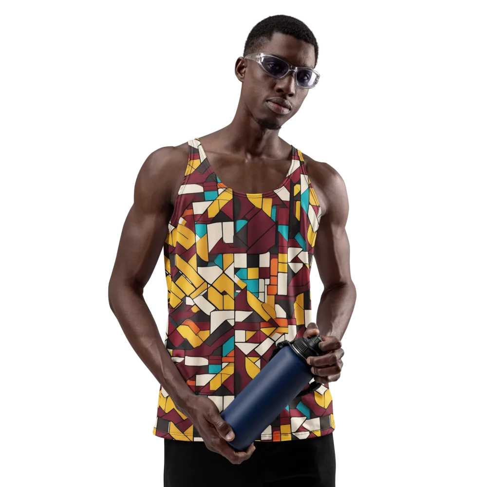 Carmine Circuit on Men's Tank Top — Front