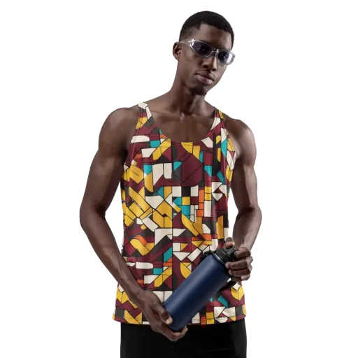 Carmine Circuit on a Men's Tank Top