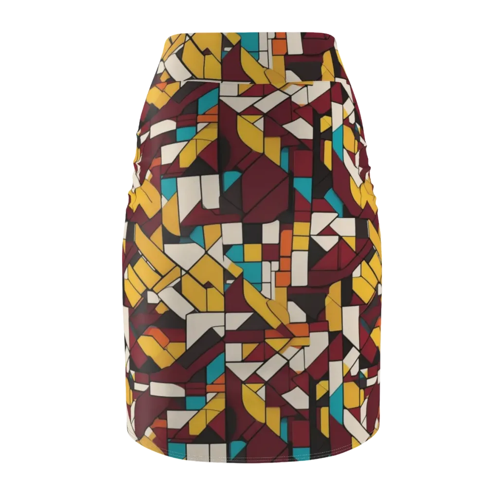 Carmine Circuit on Pencil Skirt — Back
