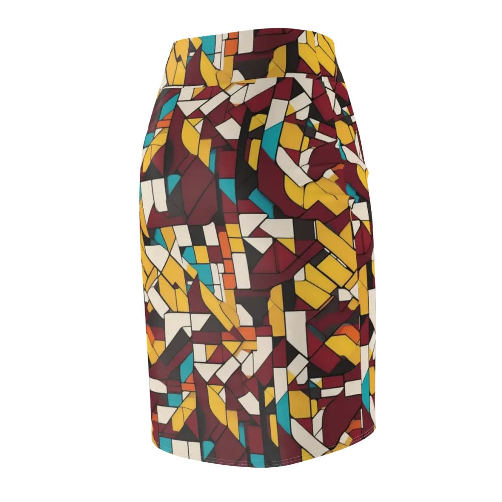 Carmine Circuit on Pencil Skirt — Back Side