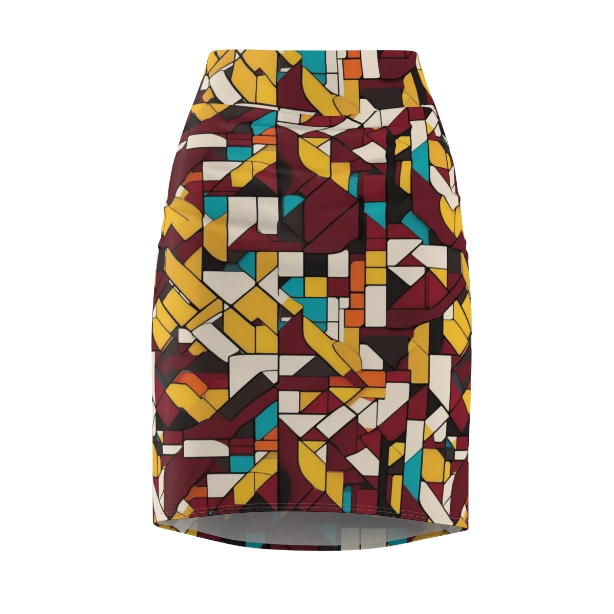 Carmine Circuit on Pencil Skirt — Front