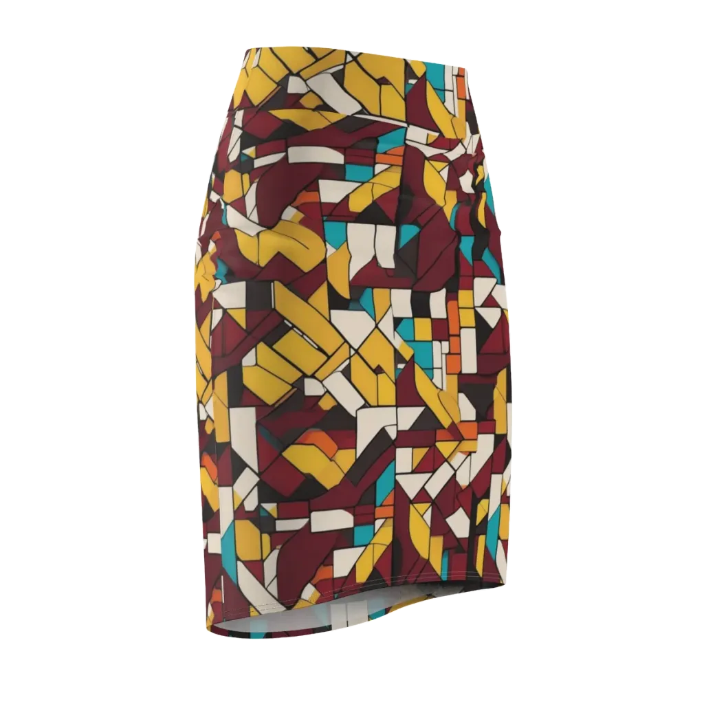 Carmine Circuit on Pencil Skirt — Front Side