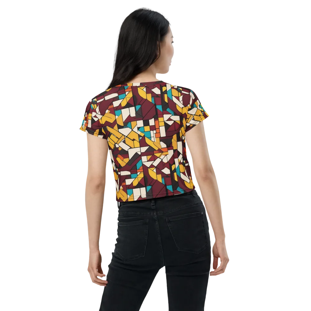 Carmine Circuit on Crop Tee — Back