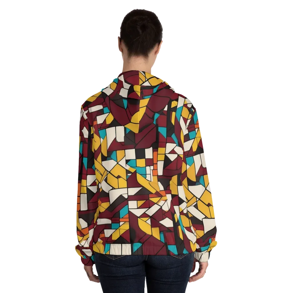 Carmine Circuit on Women's Full-Zip Hoodie — Back On Person