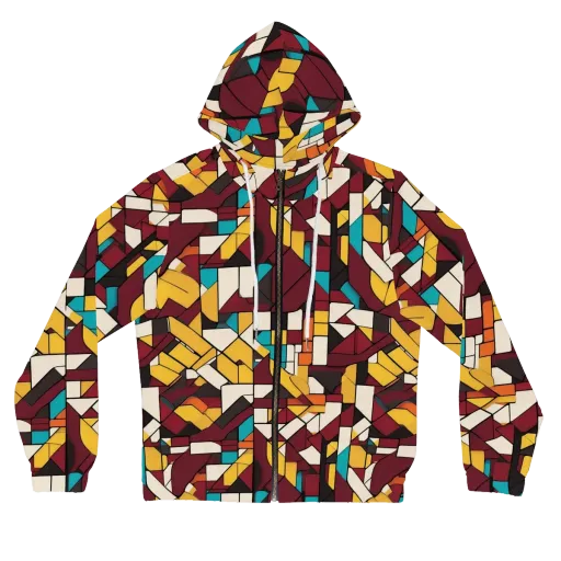Carmine Circuit on a Women's Full-Zip Hoodie