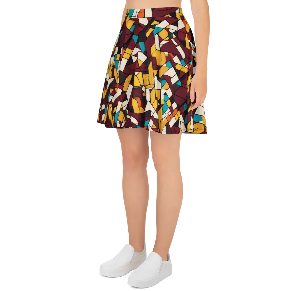 Carmine Circuit on Skater Skirt — Left
