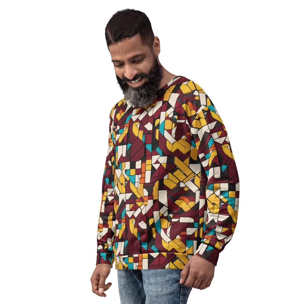 Carmine Circuit on Sweatshirt — Left Front