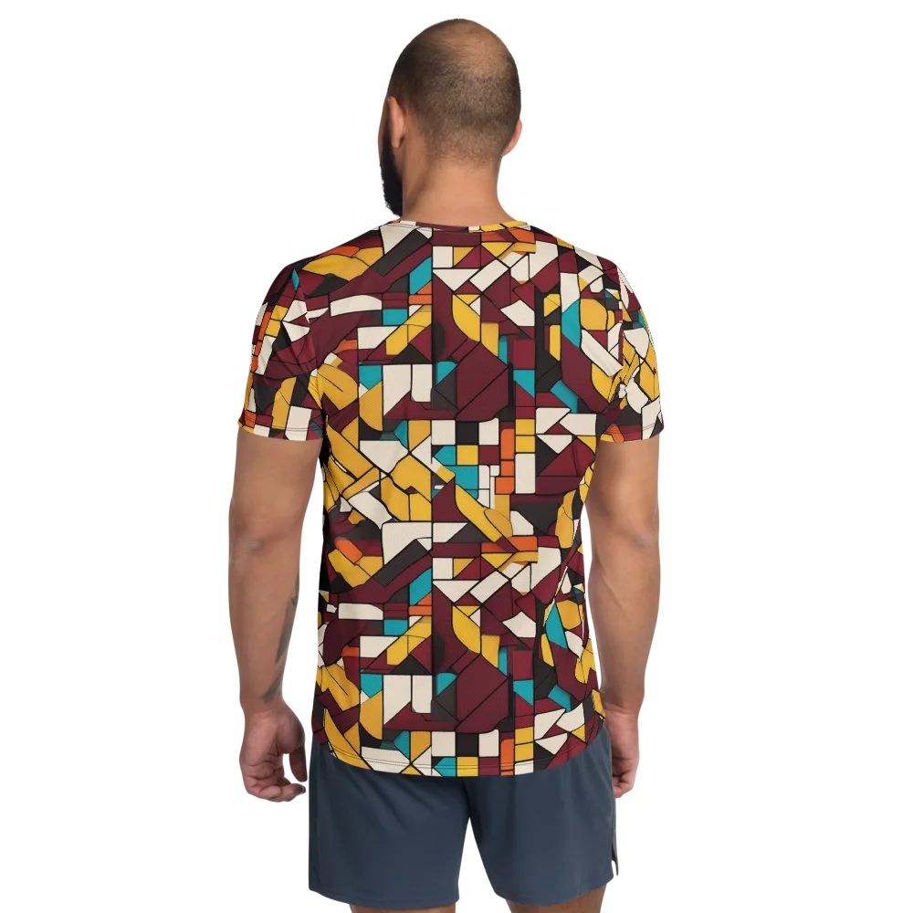 Carmine Circuit on Men's Athletic T-Shirt — Back