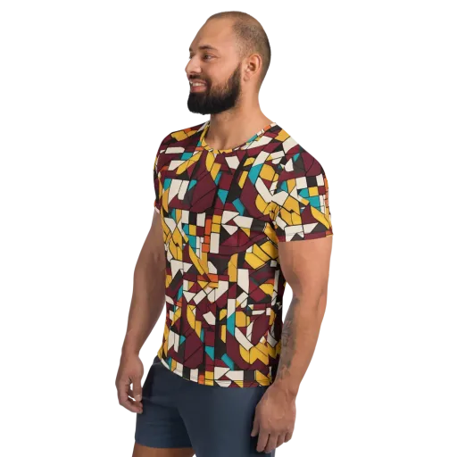 Carmine Circuit on a Men's Athletic T-Shirt