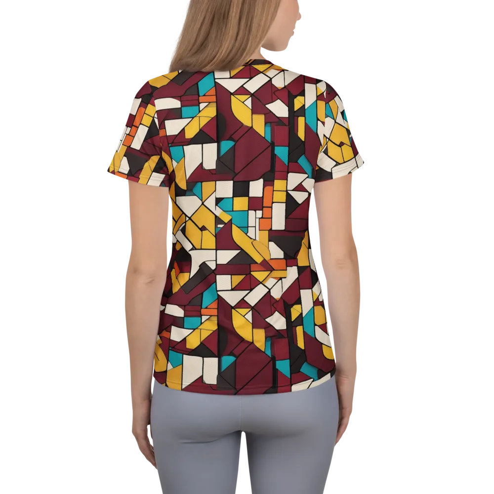 Carmine Circuit on Women's Athletic T-Shirt — Back