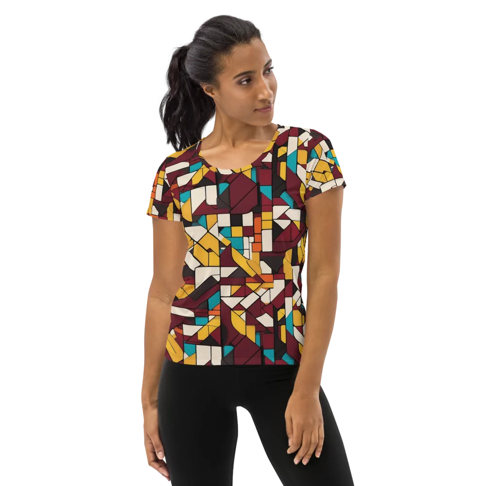 Carmine Circuit on Women's Athletic T-Shirt — Front