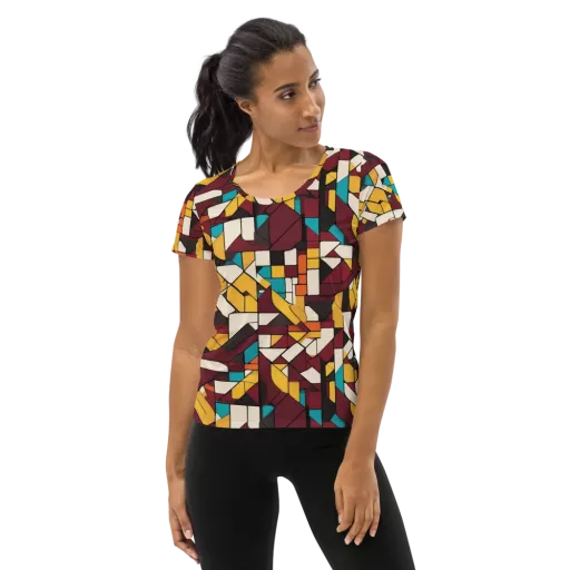 Carmine Circuit on a Women's Athletic T-Shirt