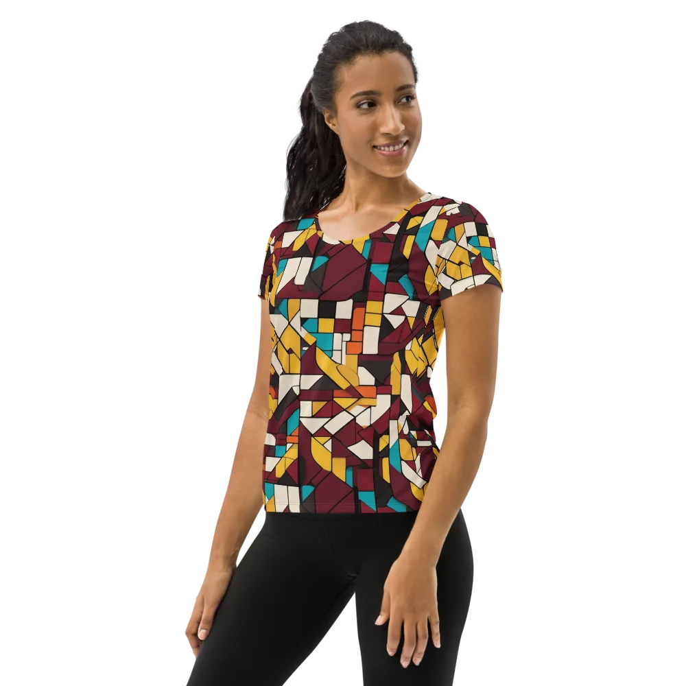 Carmine Circuit on Women's Athletic T-Shirt — Left