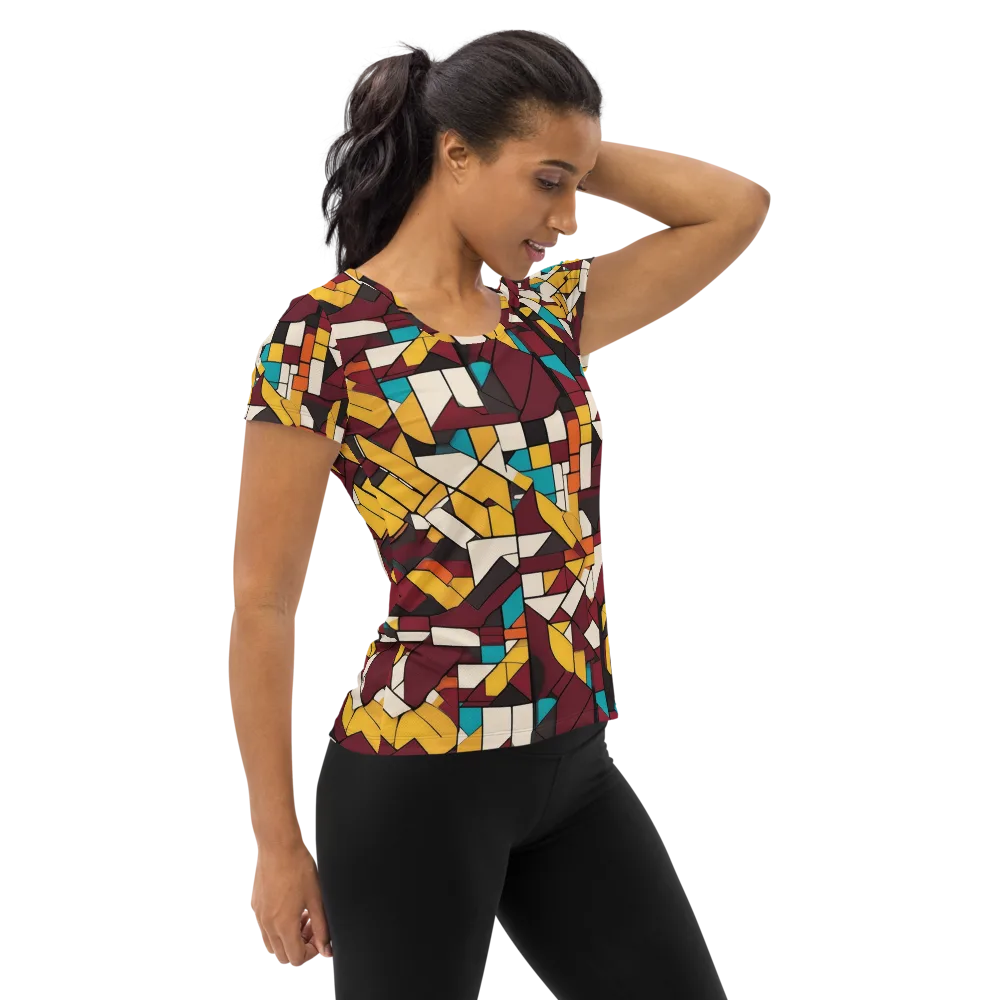 Carmine Circuit on Women's Athletic T-Shirt — Right