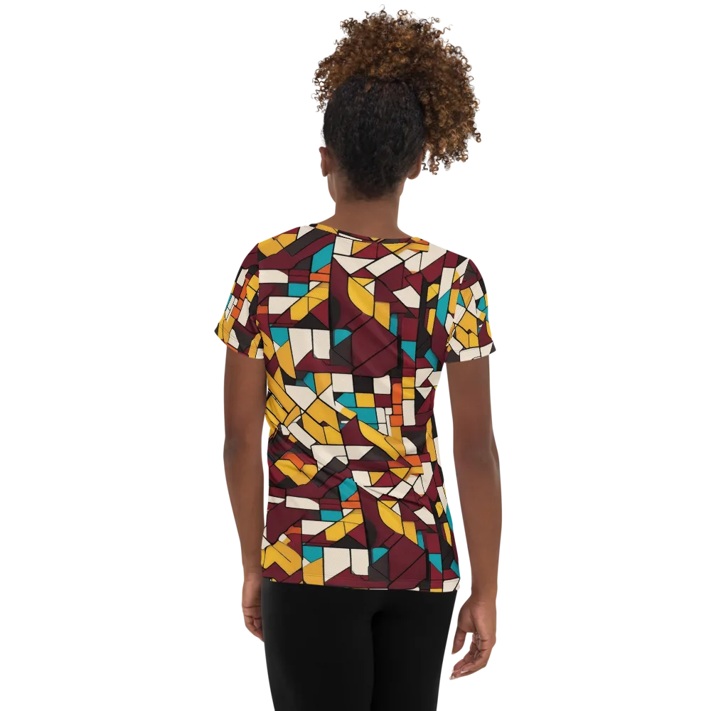 Carmine Circuit on Women's Athletic T-Shirt — Back