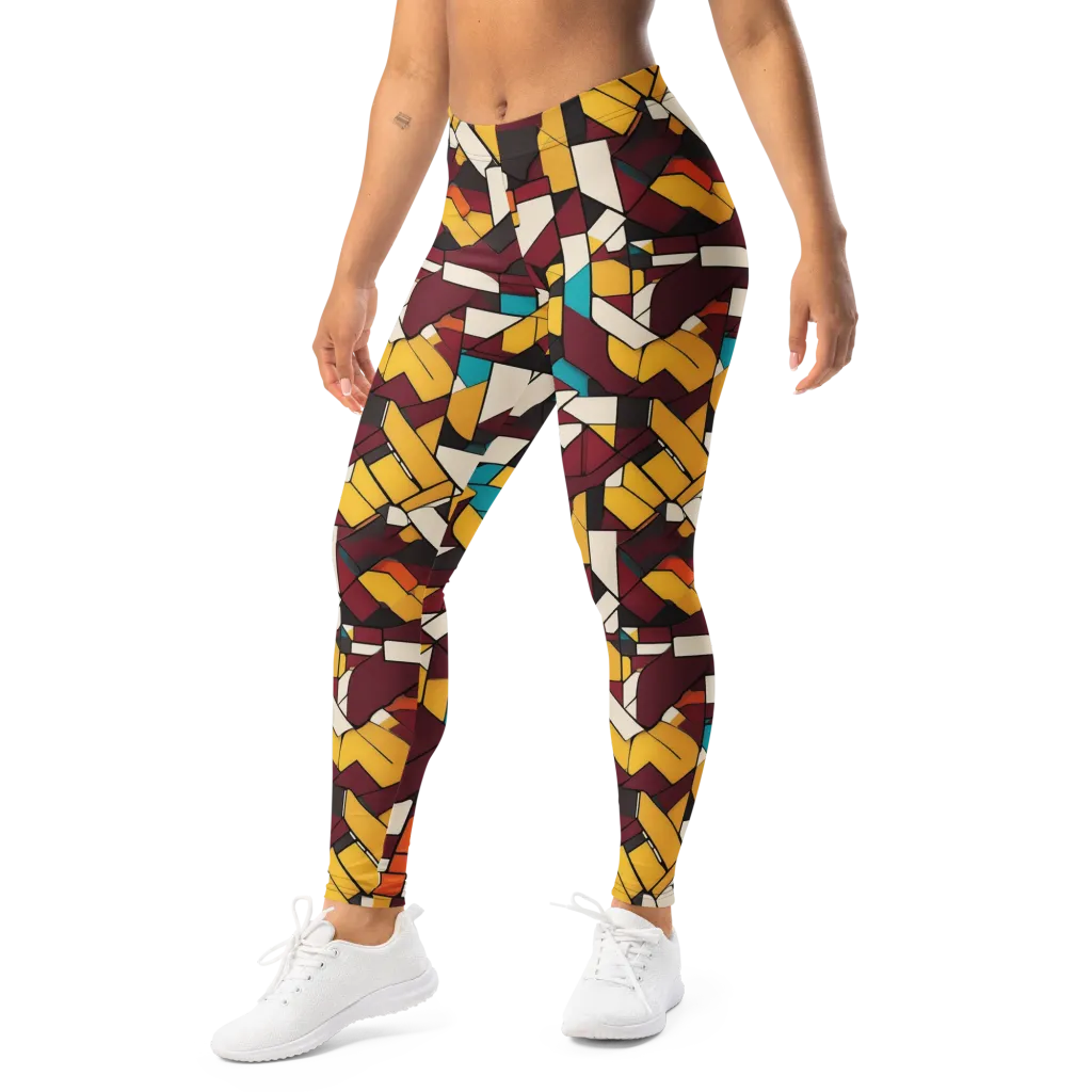 Carmine Circuit on Leggings — Left Front