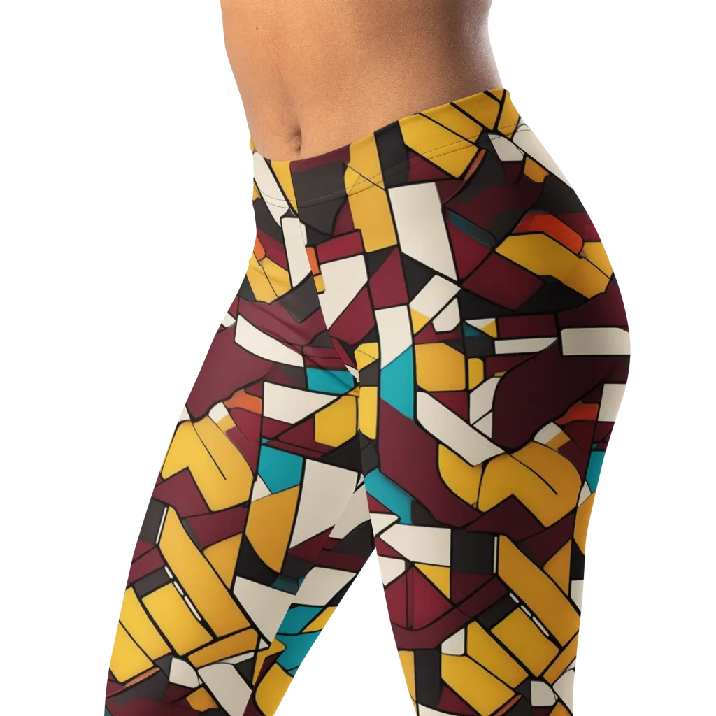 Carmine Circuit on Leggings — Left Front