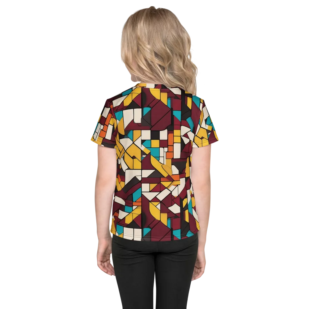 Carmine Circuit on Kids Crew Neck T-Shirt — Back