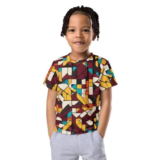 Carmine Circuit on a Kids Crew Neck T-Shirt