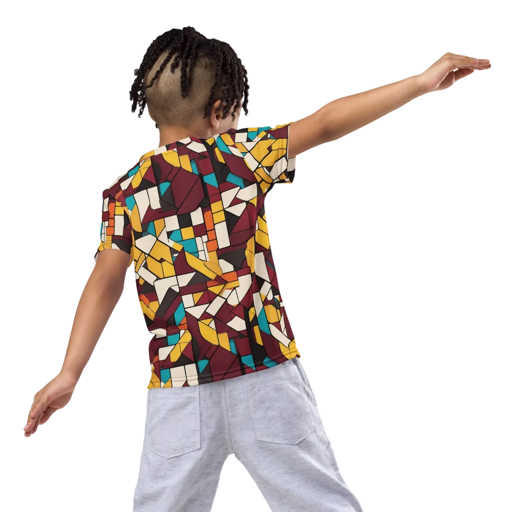 Carmine Circuit on Kids Crew Neck T-Shirt — Back