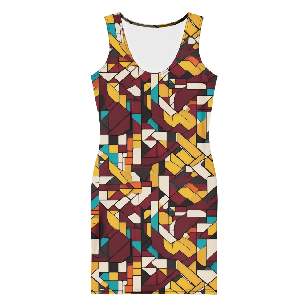 Carmine Circuit on Bodycon Dress — Front