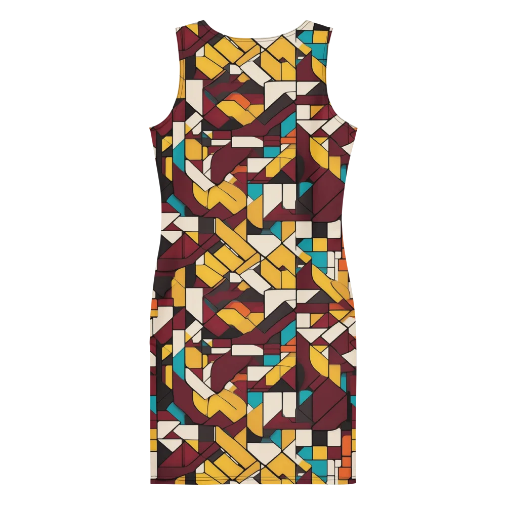 Carmine Circuit on Bodycon Dress — Back