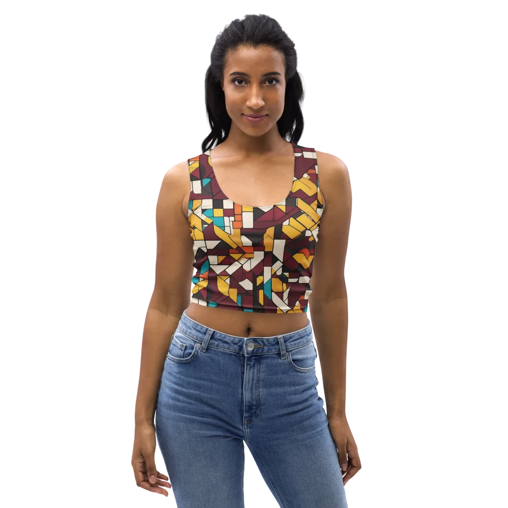 Carmine Circuit on Crop Top — Front