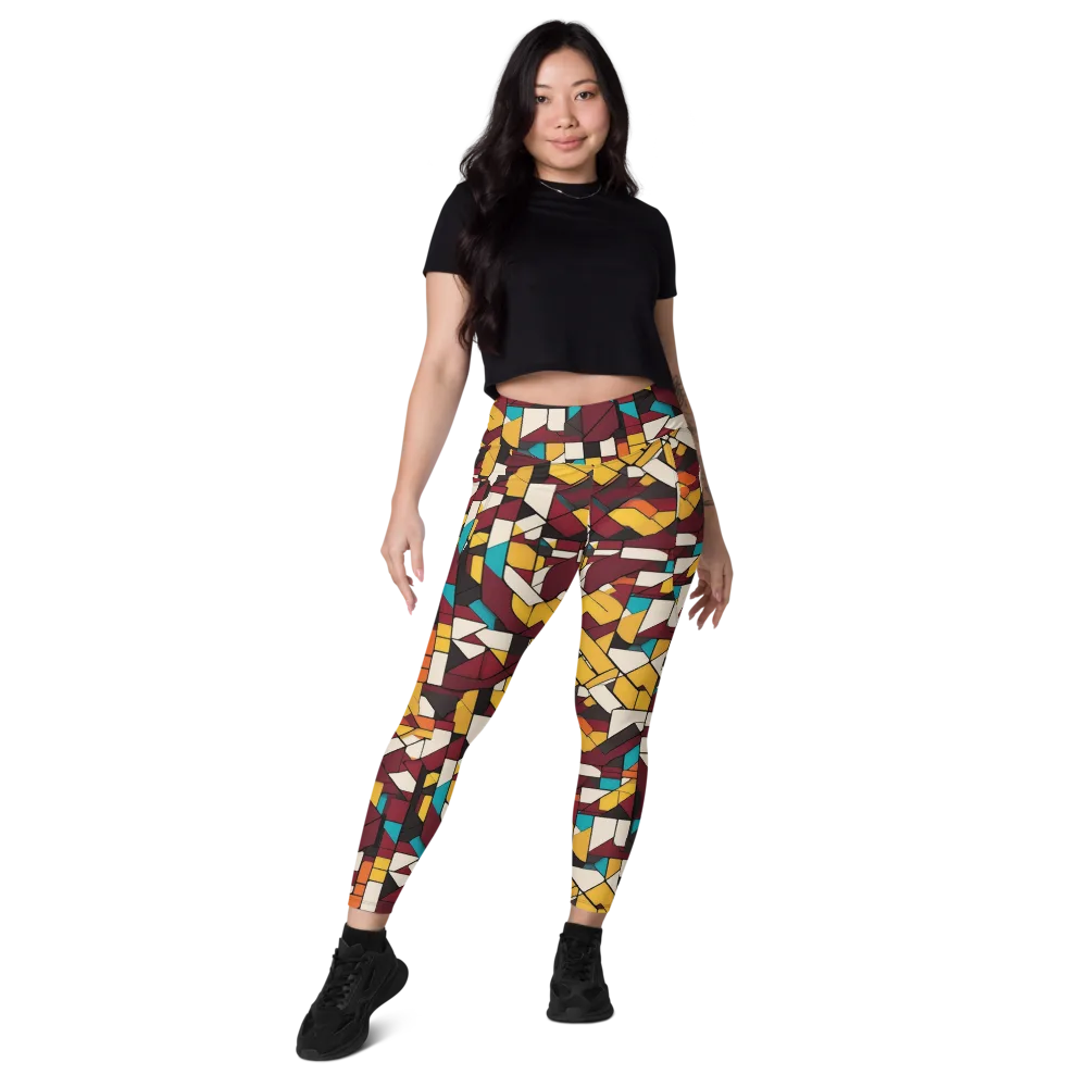Carmine Circuit on Leggings with Pockets — Front