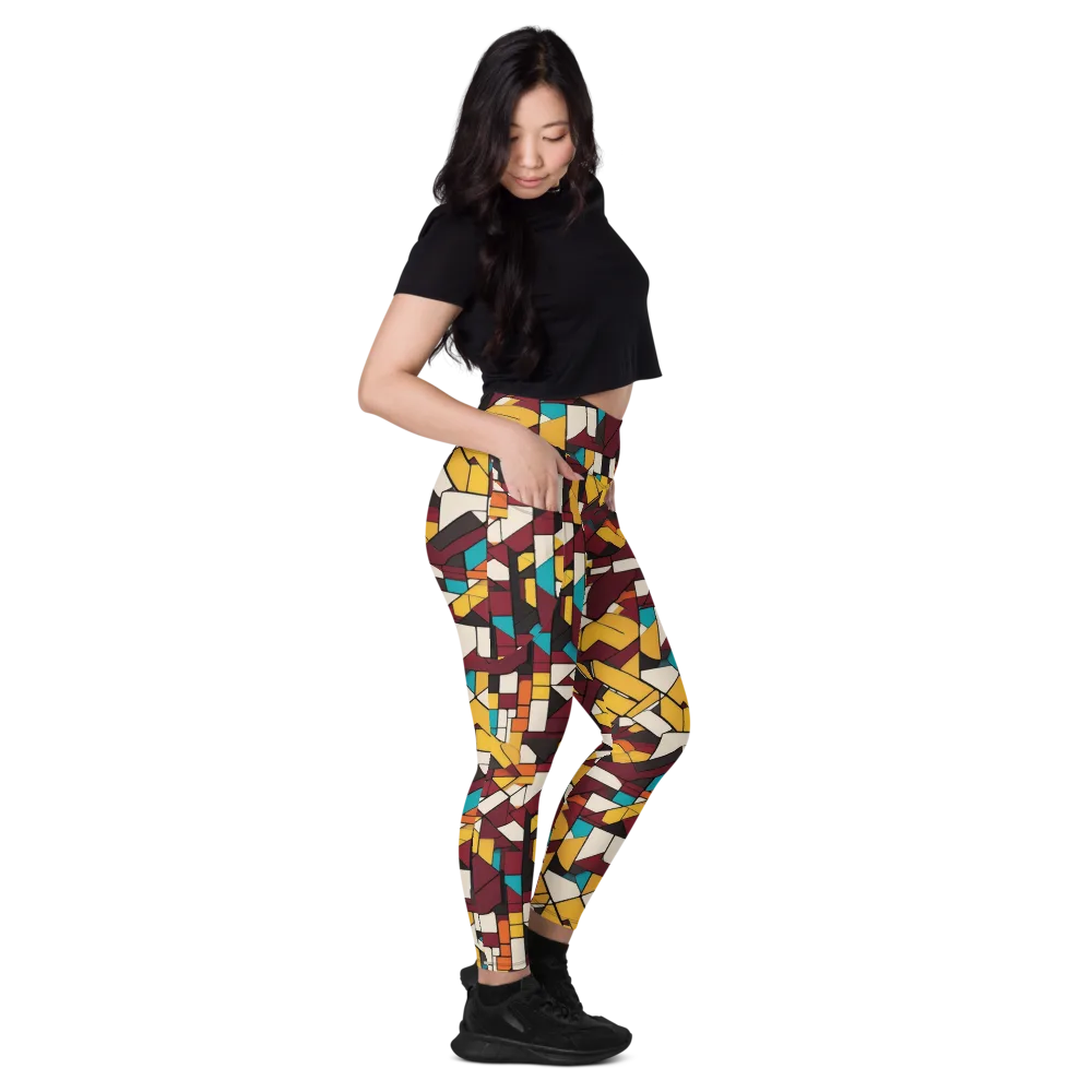 Carmine Circuit on Leggings with Pockets — Right