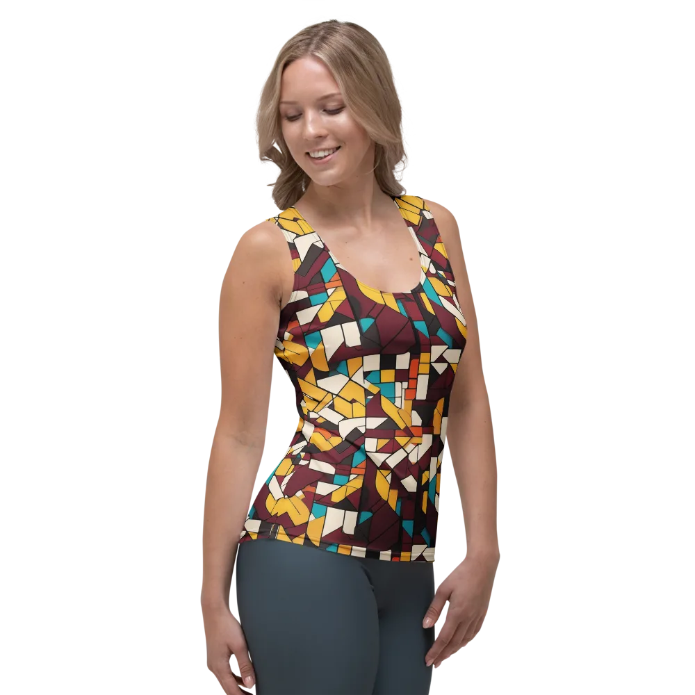 Carmine Circuit on Women's Tank Top — Right Front