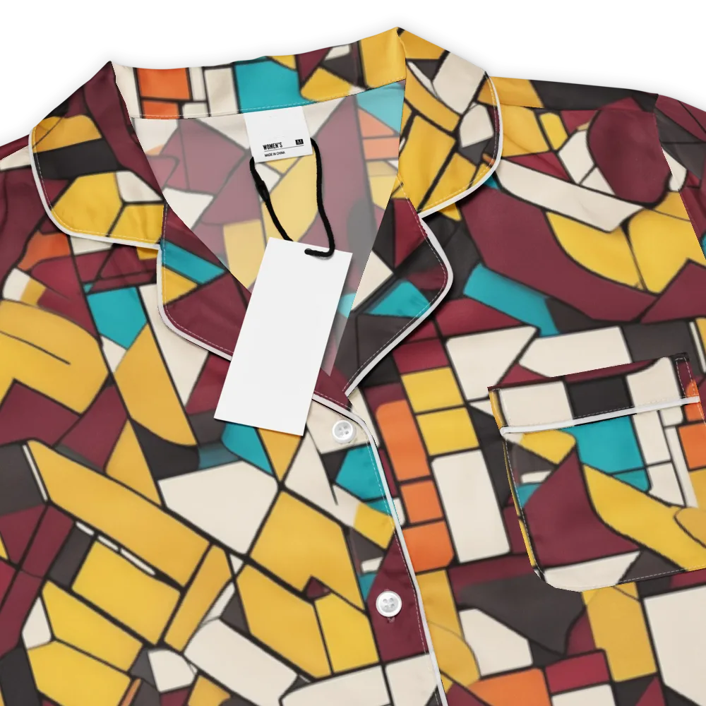 Carmine Circuit on Women's Short Sleeve Pajama Top — Product details