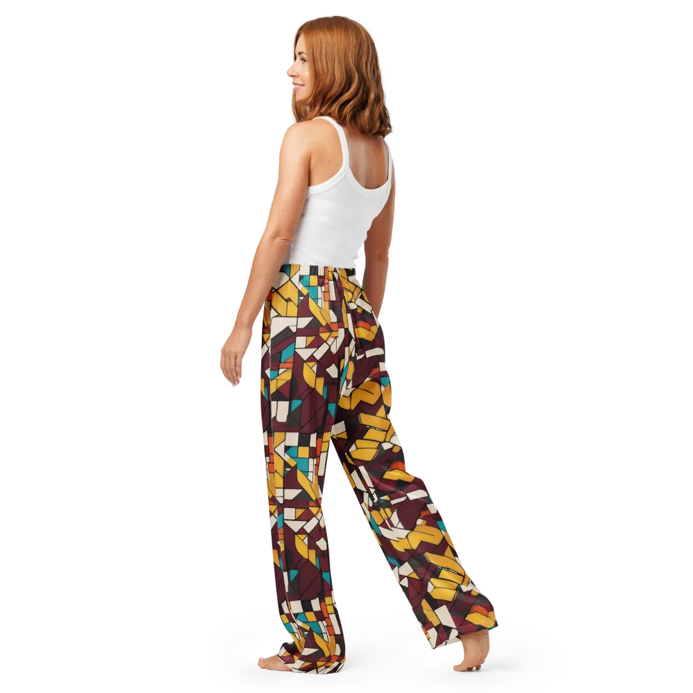 Carmine Circuit on Women's Pajama Pants — Back