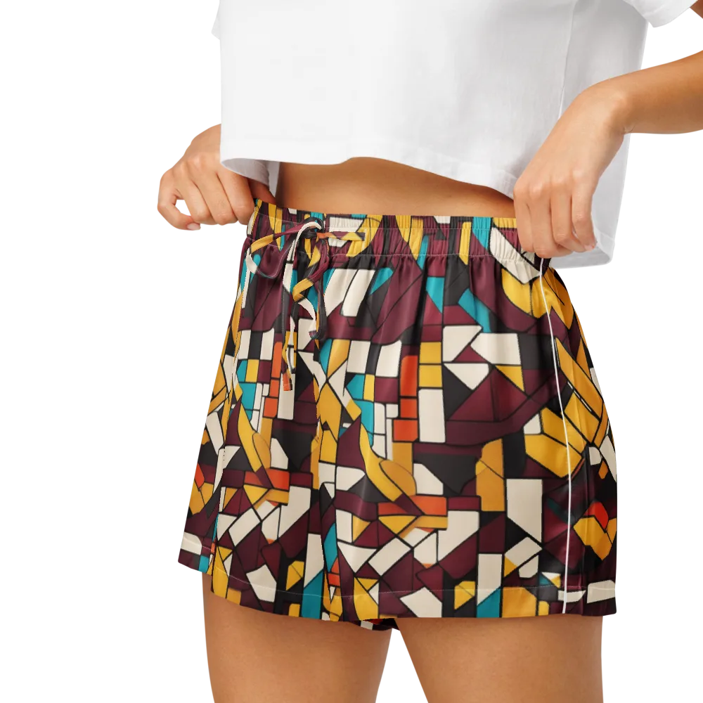 Carmine Circuit on Women's Pajama Shorts — Left