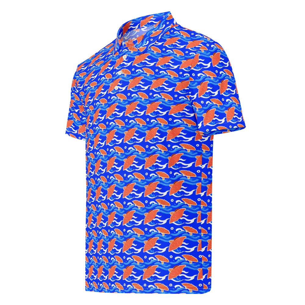 Neon River on Men's Slim Fit Polo Shirt — Left Front